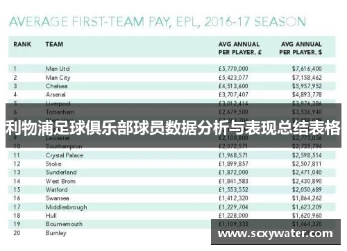 利物浦足球俱乐部球员数据分析与表现总结表格